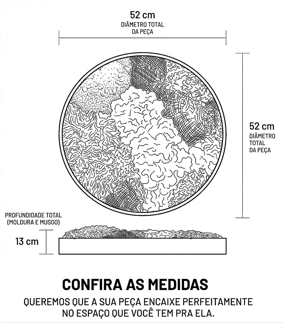 Quadro 52cm dourado (círculo)